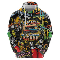 Raised On Hip Hop Zip Hoodie Graffiti Art Style - Wonder Print Shop