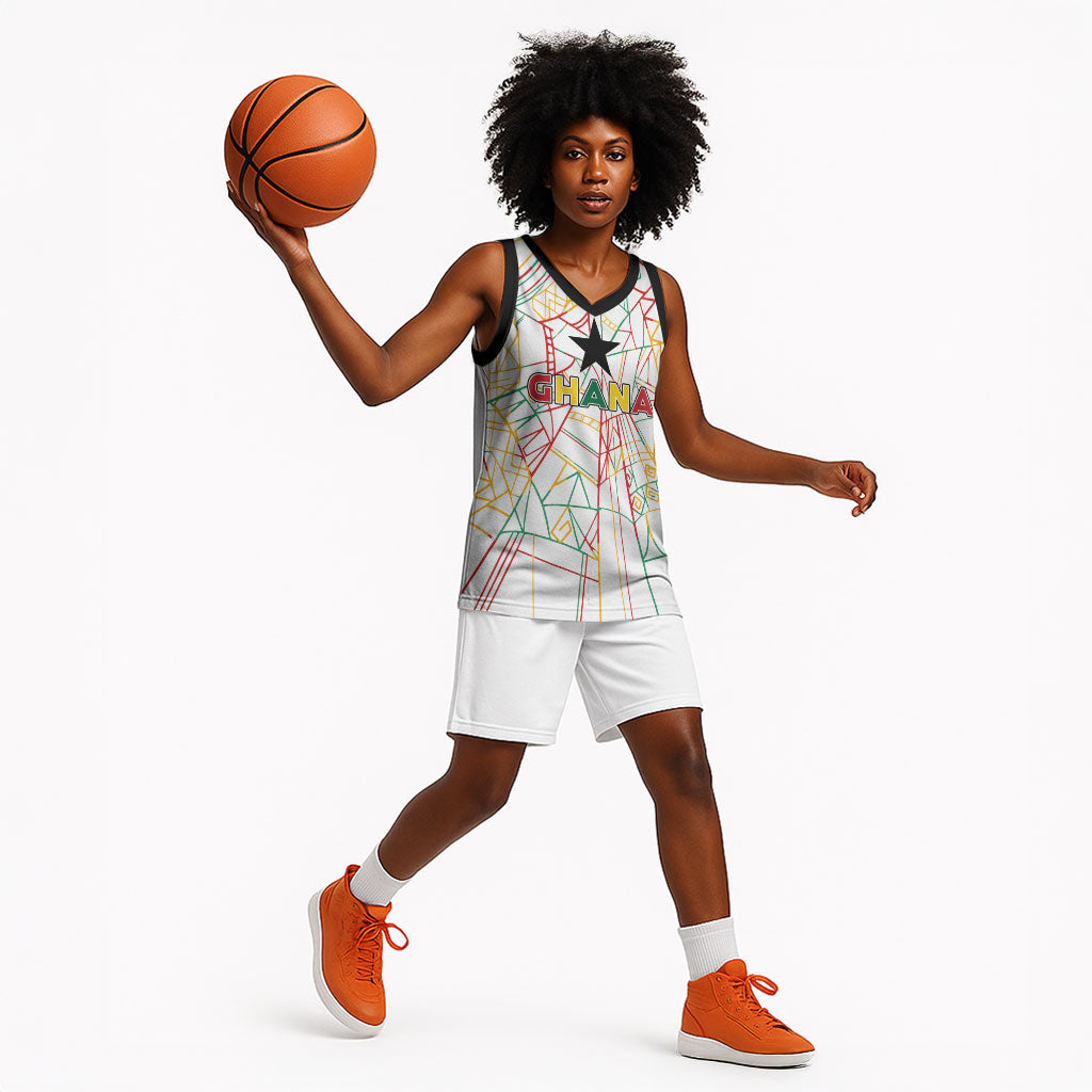 Custom Ghana Football 2026 Basketball Jersey Black Stars Never Fall White Version