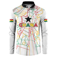 Custom Ghana Football 2026 Button Sweatshirt Black Stars Never Fall White Version