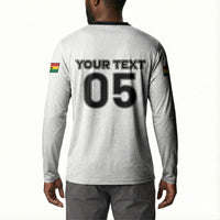 Custom Ghana Football 2026 Button Sweatshirt Black Stars Never Fall White Version