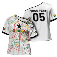 Custom Ghana Football 2026 Cross Shoulder Shirt Black Stars Never Fall White Version