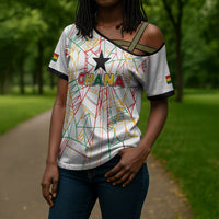 Custom Ghana Football 2026 Cross Shoulder Shirt Black Stars Never Fall White Version