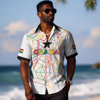 Custom Ghana Football 2026 Hawaiian Shirt Black Stars Never Fall White Version LT05