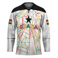 Custom Ghana Football 2026 Hockey Jersey Black Stars Never Fall White Version