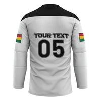Custom Ghana Football 2026 Hockey Jersey Black Stars Never Fall White Version