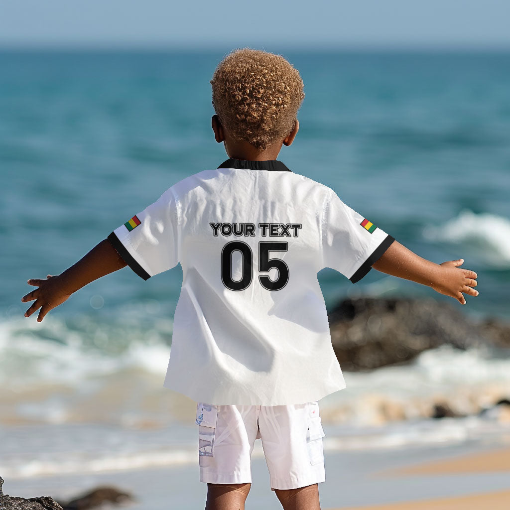 Custom Ghana Football 2026 Kid Hawaiian Shirt Black Stars Never Fall White Version