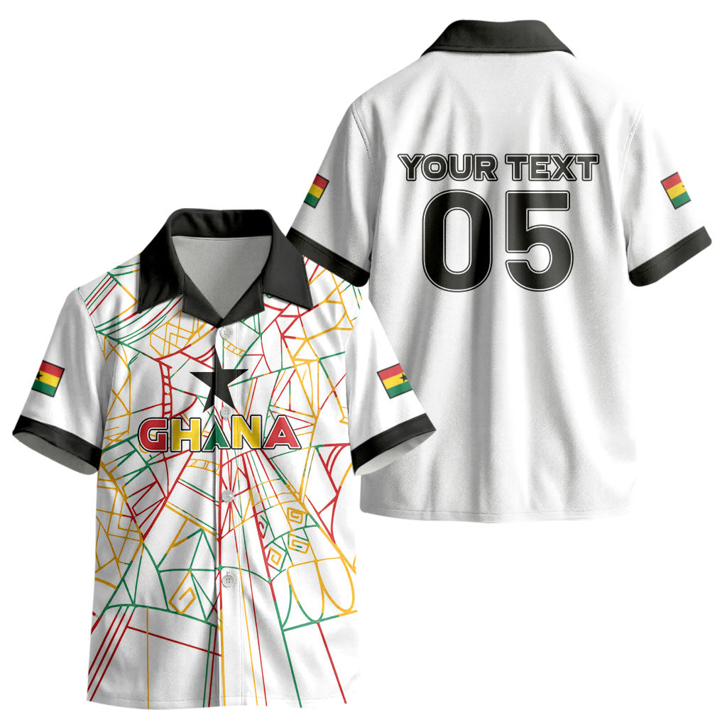 Custom Ghana Football 2026 Kid Hawaiian Shirt Black Stars Never Fall White Version LT05