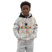 Custom Ghana Football 2026 Kid Hoodie Black Stars Never Fall White Version