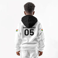 Custom Ghana Football 2026 Kid Hoodie Black Stars Never Fall White Version