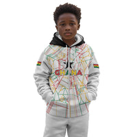 Custom Ghana Football 2026 Kid Hoodie Black Stars Never Fall White Version