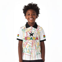 Custom Ghana Football 2026 Kid Polo Shirt Black Stars Never Fall White Version