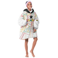 Custom Ghana Football 2026 Kid Wearable Blanket Hoodie Black Stars Never Fall White Version