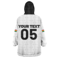 Custom Ghana Football 2026 Kid Wearable Blanket Hoodie Black Stars Never Fall White Version