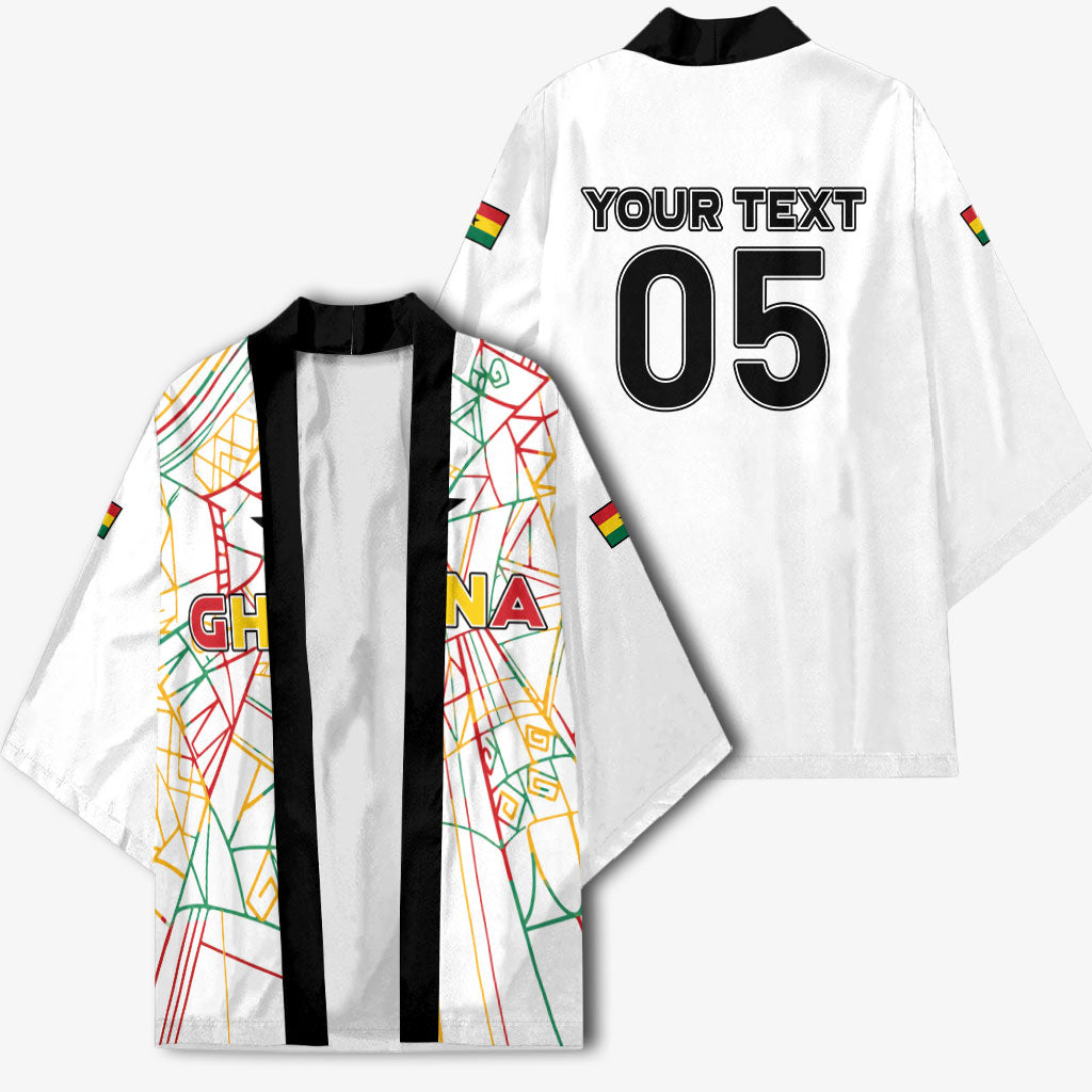 Custom Ghana Football 2026 Kimono Black Stars Never Fall White Version