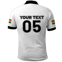Custom Ghana Football 2026 Polo Shirt Black Stars Never Fall White Version