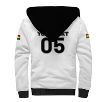 Custom Ghana Football 2026 Sherpa Hoodie Black Stars Never Fall White Version