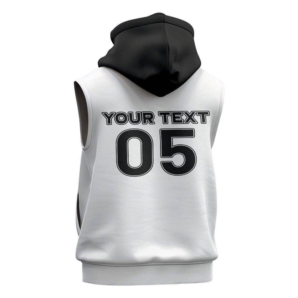 Custom Ghana Football 2026 Sleeveless Hoodie Black Stars Never Fall White Version