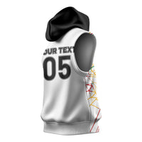 Custom Ghana Football 2026 Sleeveless Hoodie Black Stars Never Fall White Version
