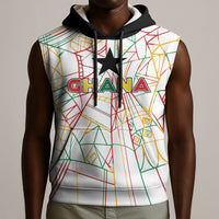 Custom Ghana Football 2026 Sleeveless Hoodie Black Stars Never Fall White Version
