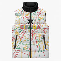 Custom Ghana Football 2026 Sleeveless Puffer Jacket Black Stars Never Fall White Version