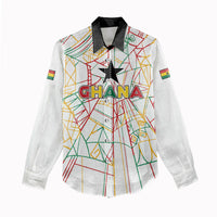 Custom Ghana Football 2026 Women Casual Shirt Black Stars Never Fall White Version