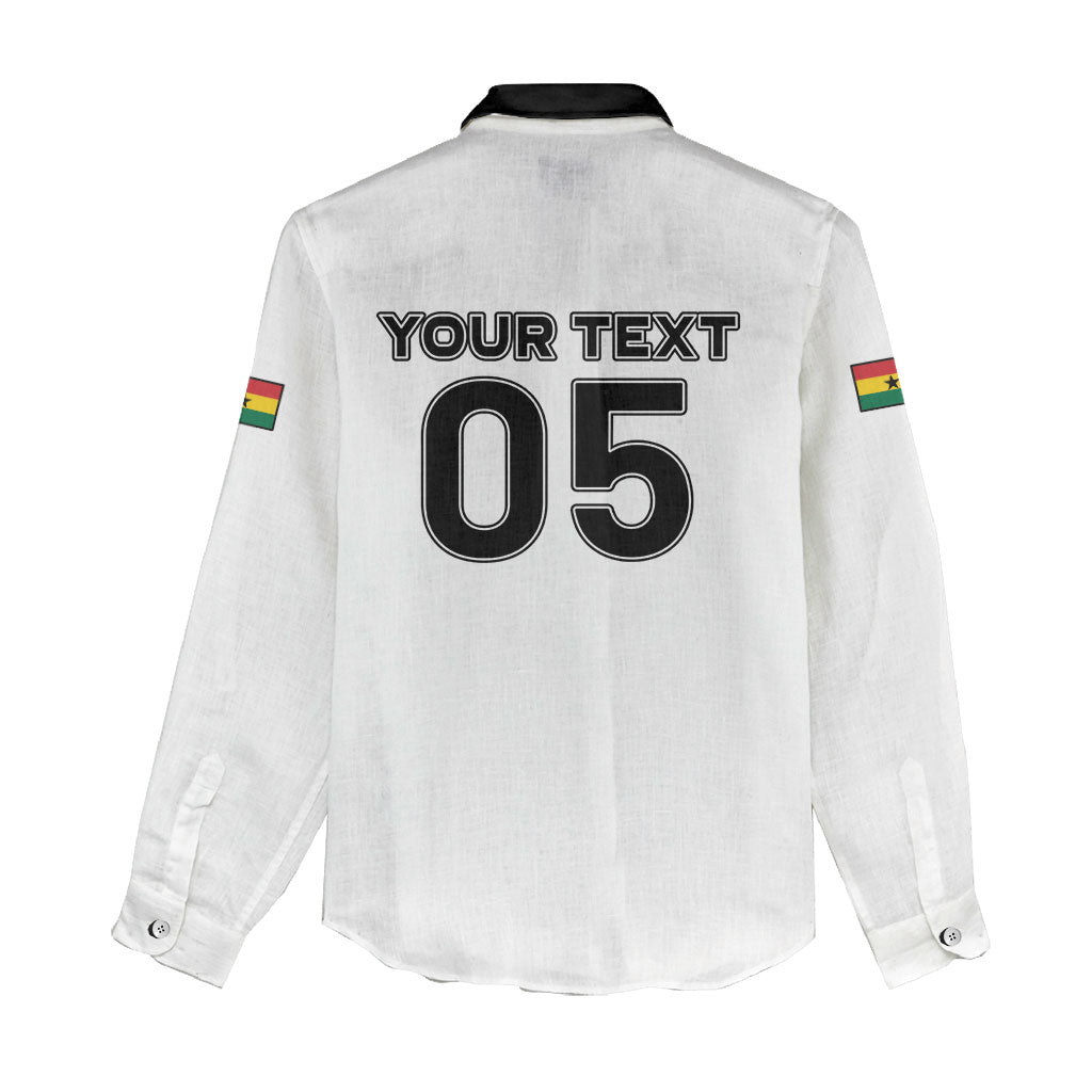 Custom Ghana Football 2026 Women Casual Shirt Black Stars Never Fall White Version