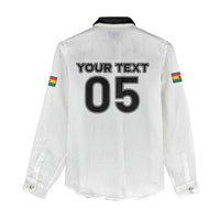 Custom Ghana Football 2026 Women Casual Shirt Black Stars Never Fall White Version