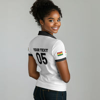 Custom Ghana Football 2026 Women Polo Shirt Black Stars Never Fall White Version