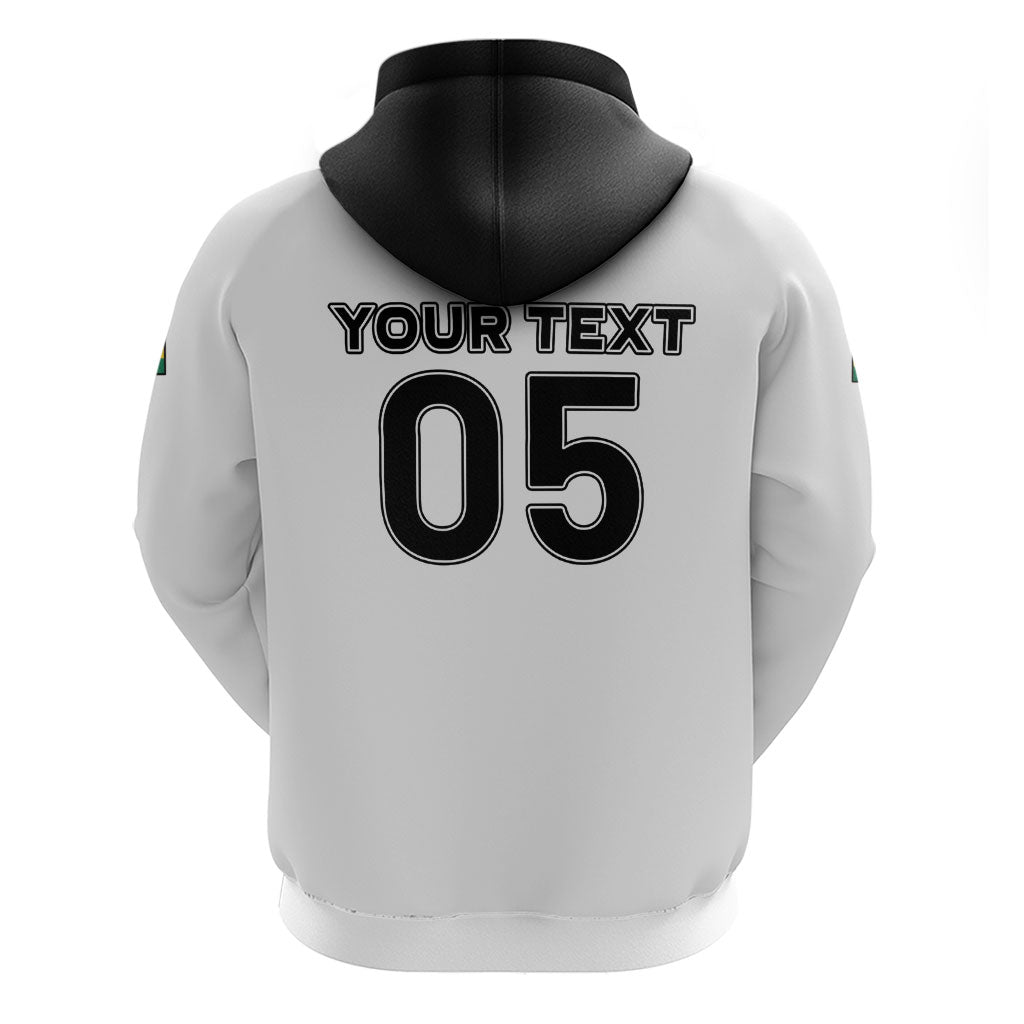 Custom Ghana Football 2026 Zip Hoodie Black Stars Never Fall White Version