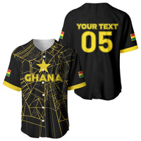 Custom Ghana Football 2026 Baseball Jersey Black Stars Never Fall Black Version