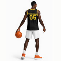 Custom Ghana Football 2026 Basketball Jersey Black Stars Never Fall Black Version