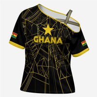Custom Ghana Football 2026 Cross Shoulder Shirt Black Stars Never Fall Black Version