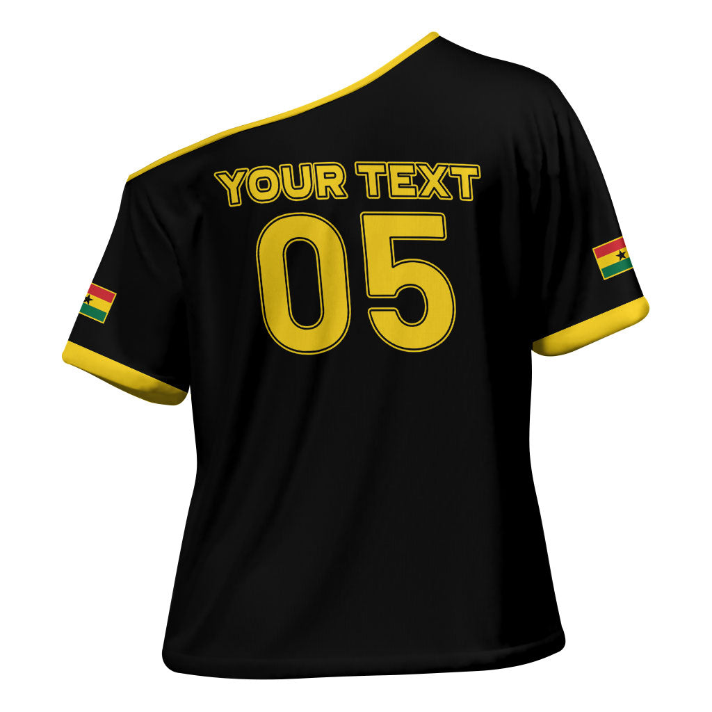 Custom Ghana Football 2026 Cross Shoulder Shirt Black Stars Never Fall Black Version