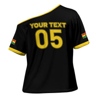 Custom Ghana Football 2026 Cross Shoulder Shirt Black Stars Never Fall Black Version