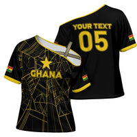 Custom Ghana Football 2026 Cross Shoulder Shirt Black Stars Never Fall Black Version