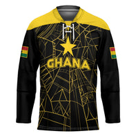 Custom Ghana Football 2026 Hockey Jersey Black Stars Never Fall Black Version