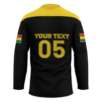 Custom Ghana Football 2026 Hockey Jersey Black Stars Never Fall Black Version