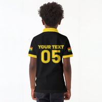 Custom Ghana Football 2026 Kid Polo Shirt Black Stars Never Fall Black Version