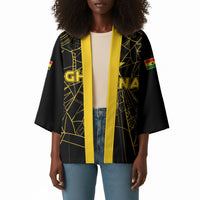 Custom Ghana Football 2026 Kimono Black Stars Never Fall Black Version