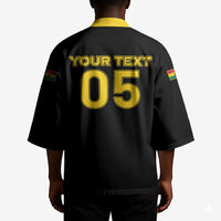 Custom Ghana Football 2026 Kimono Black Stars Never Fall Black Version