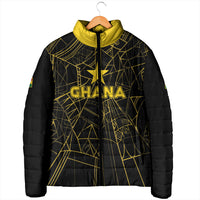 Custom Ghana Football 2026 Padded Jacket Black Stars Never Fall Black Version