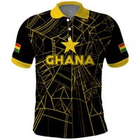 Custom Ghana Football 2026 Polo Shirt Black Stars Never Fall Black Version
