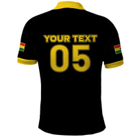 Custom Ghana Football 2026 Polo Shirt Black Stars Never Fall Black Version