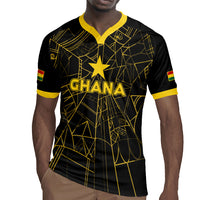 Custom Ghana Football 2026 Rugby Jersey Black Stars Never Fall Black Version