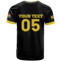 Custom Ghana Football 2026 T shirt Black Stars Never Fall Black Version