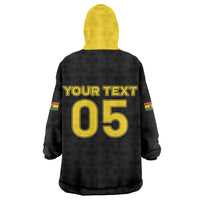 Custom Ghana Football 2026 Wearable Blanket Hoodie Black Stars Never Fall Black Version