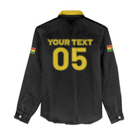 Custom Ghana Football 2026 Women Casual Shirt Black Stars Never Fall Black Version