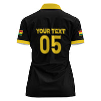 Custom Ghana Football 2026 Women Polo Shirt Black Stars Never Fall Black Version