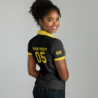 Custom Ghana Football 2026 Women Polo Shirt Black Stars Never Fall Black Version