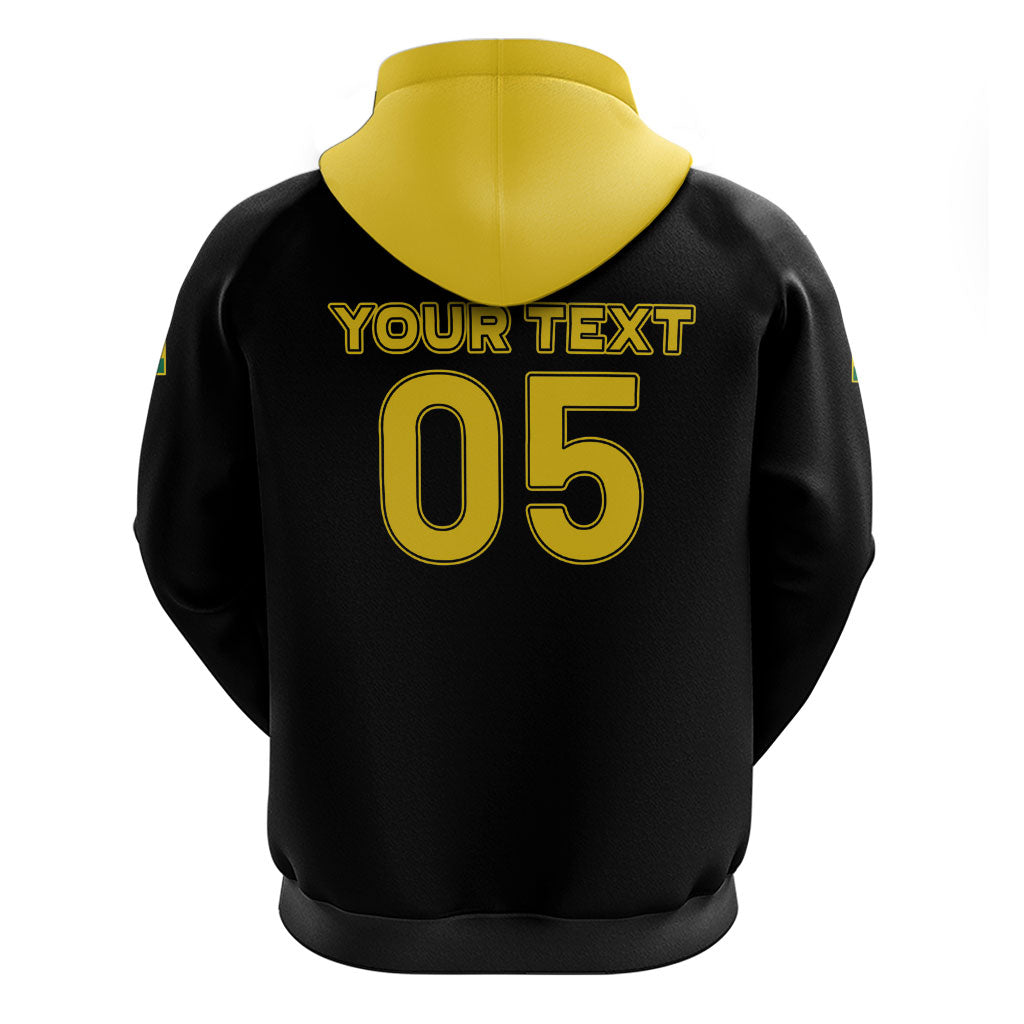 Custom Ghana Football 2026 Zip Hoodie Black Stars Never Fall Black Version